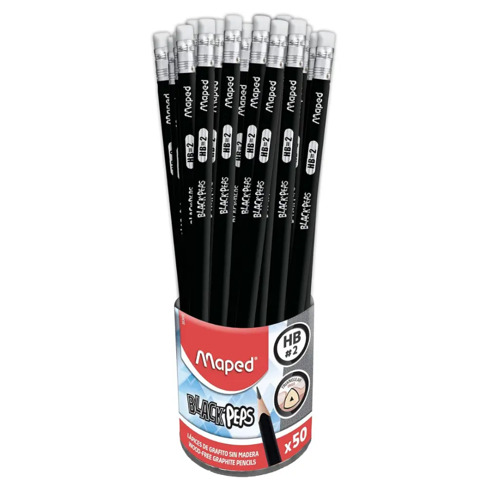 LAPIZ MAPED 853450 BLACKPEPS NEGRO BOTE C/50 PZAS.