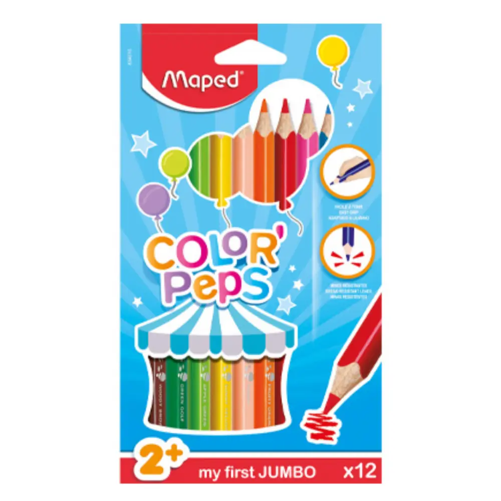 COLORES MAPED 834010 COLORPEPS JUMBO C/12 PZAS.