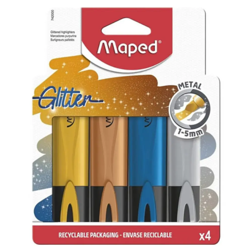 RESALTADOR MAPED 742000 METALICO PTE. C/4 PZAS.