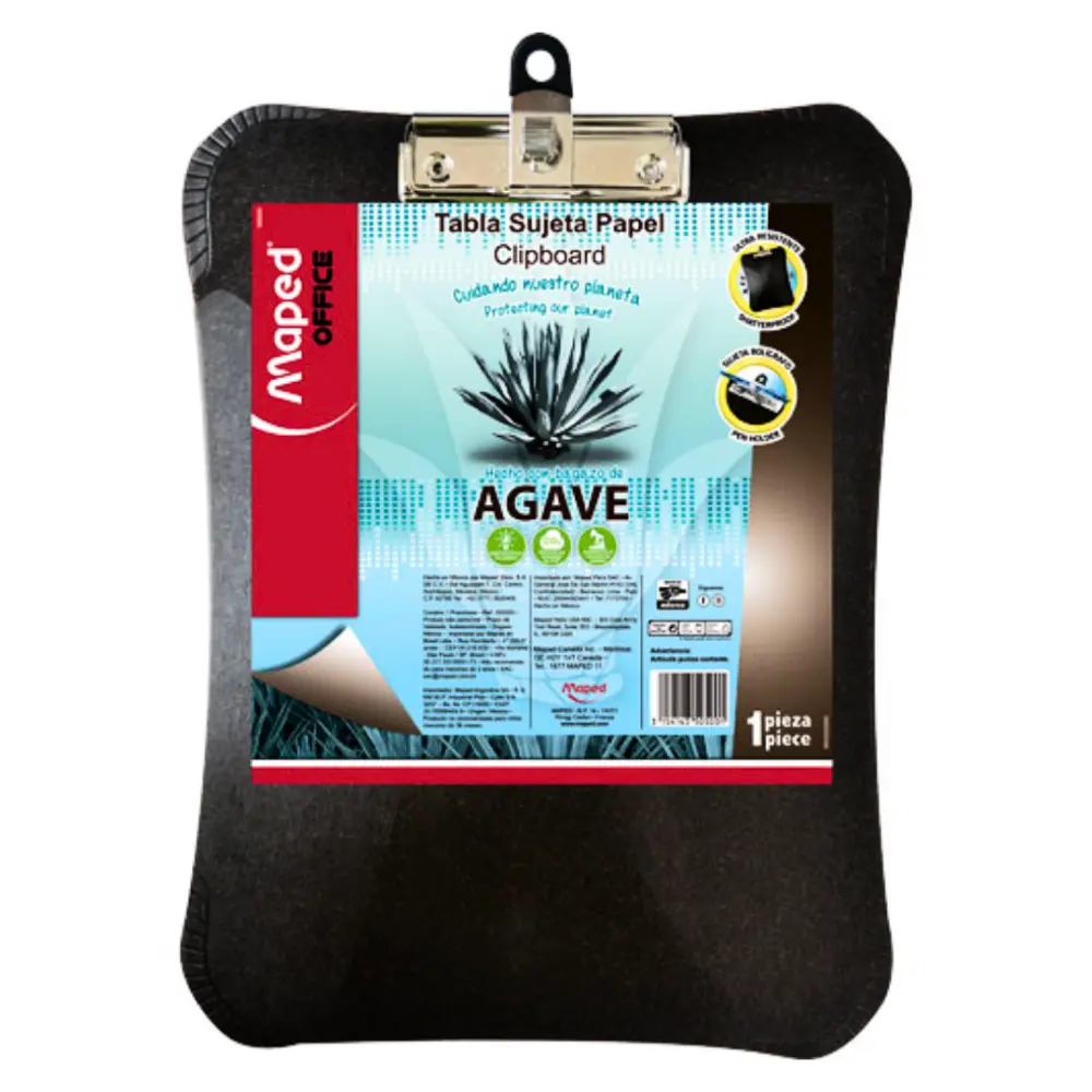 TABLA C/CLIP MAPED 350500 FIBRA DE AGAVE CARTA