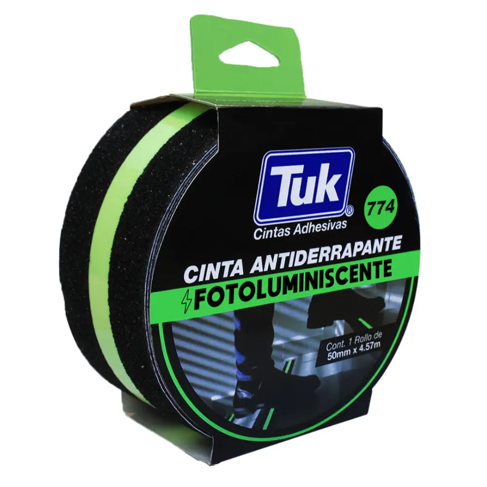 CINTA ANTIDERRAPANTE FLUORESCENTE TUK 774 50mmx4.57mm