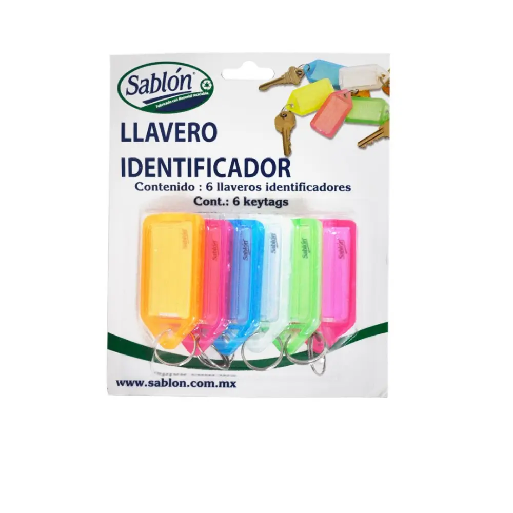 LLAVERO IDENTIFICADOR SABLON PTE. C/6 PZAS.