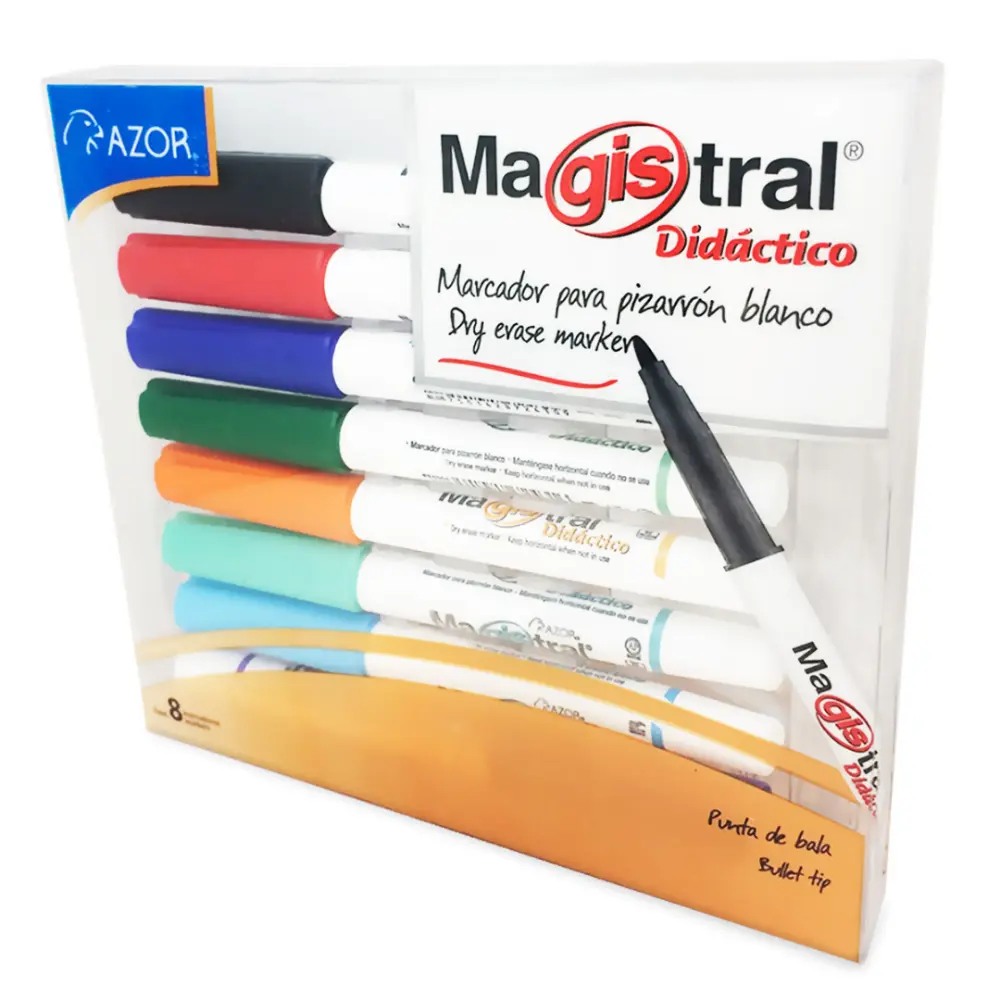 MARCADOR MAGISTRAL DIDACTICO P/FINO PTE. C/8 PZAS