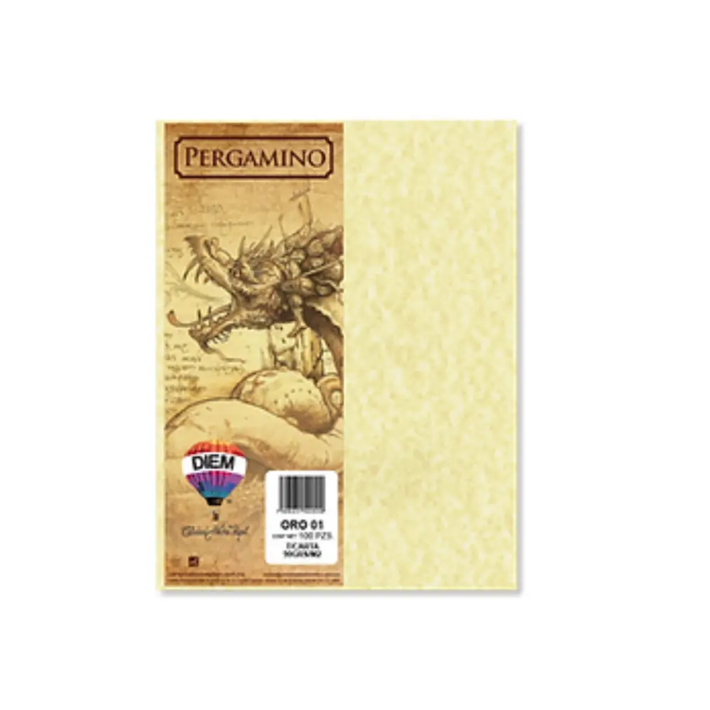 HOJA PERGAMINO DIEM T/CARTA C/100 01-ORO