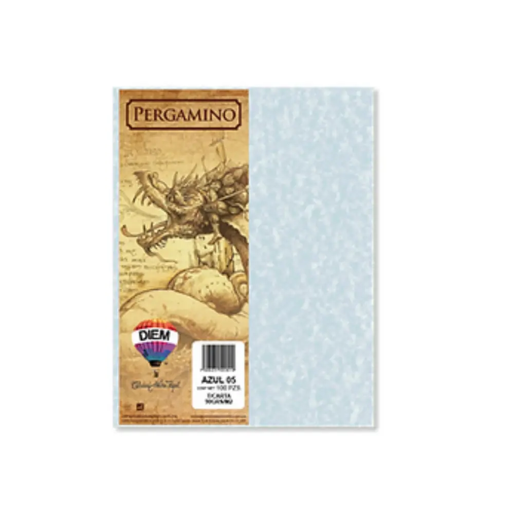 HOJA PERGAMINO DIEM T/CARTA C/100 05-AZUL