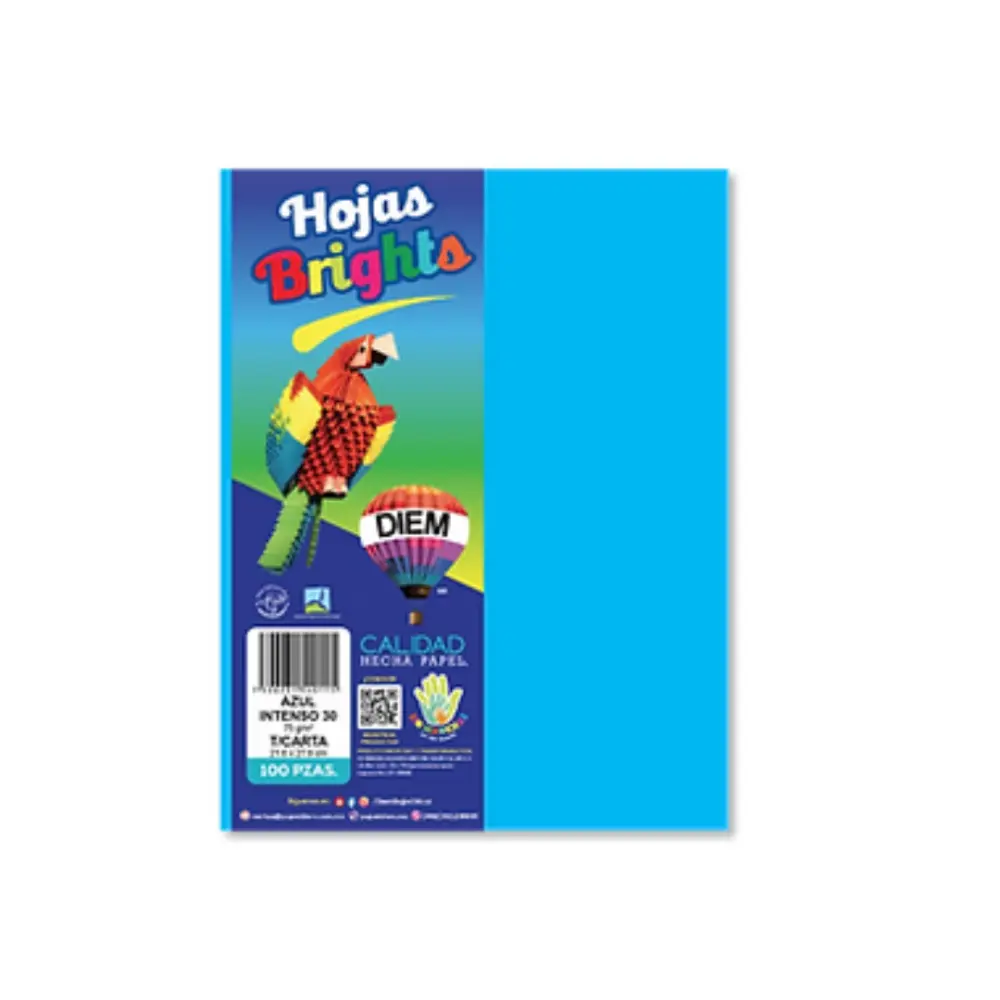 PAPEL DIEM CARTA BRIGHTS PTE. C/100 30 AZUL INTENSO