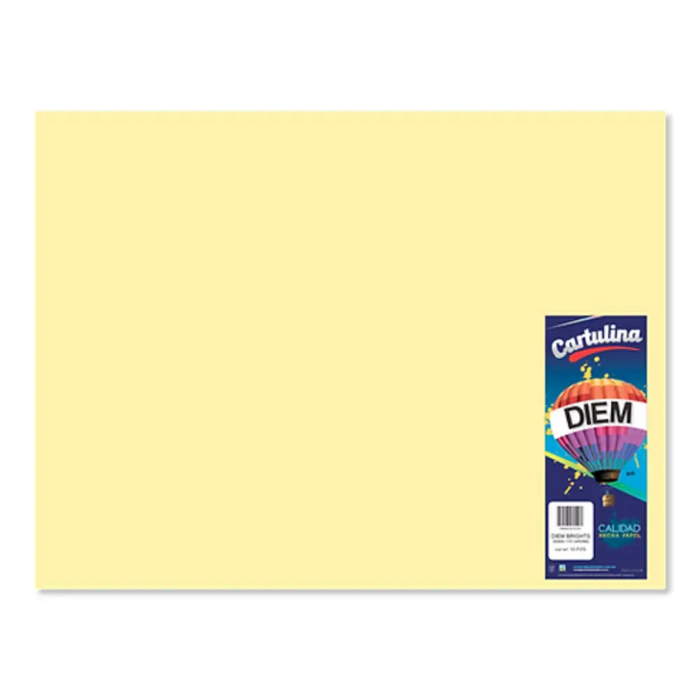 CARTULINA DIEM PASTEL 50X66 PTE. C/10 02 AMARILLO