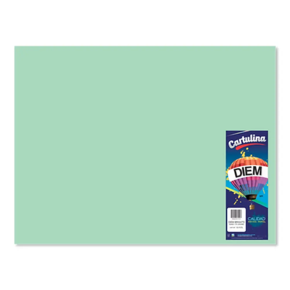 CARTULINA BRISTOL DIEM VERDE 50X65 GRUESA PTE. C/25 PZAS.