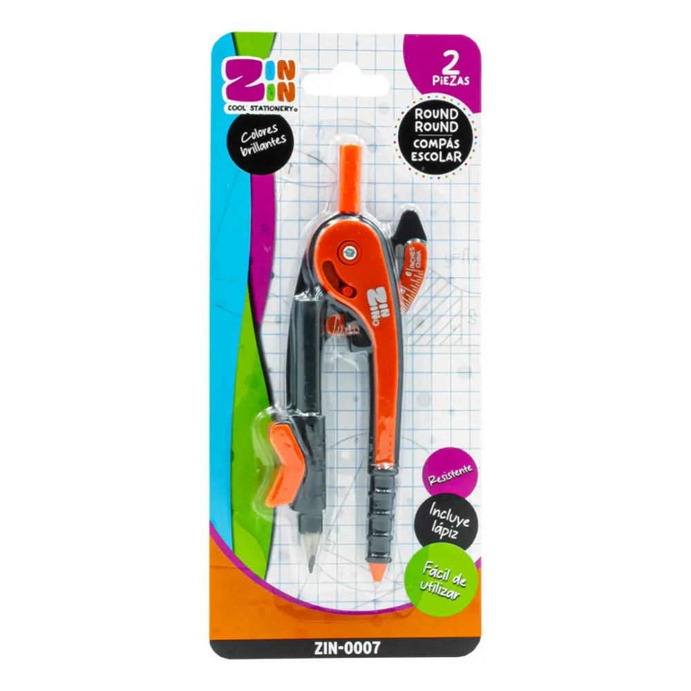 COMPAS DE PLASTICO CON LAPIZ ZIN-0007