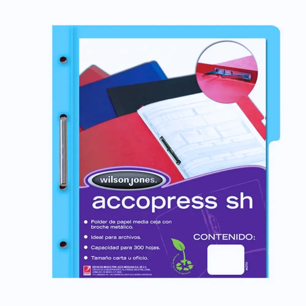 FOLDER ACCOPRESS C/BROCHE CARTA P4553 AZUL CLARO