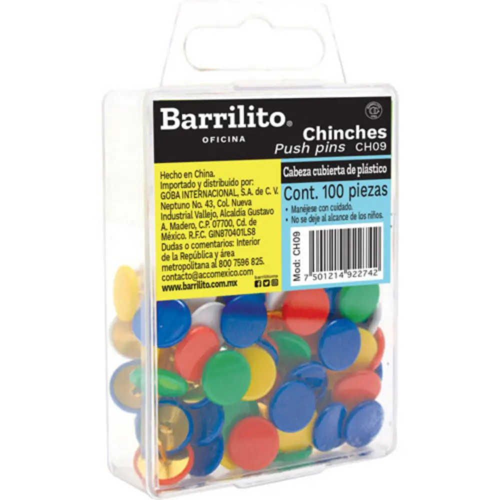CHINCHES BARRILITO DE COLORES MOD.CH09 C/100