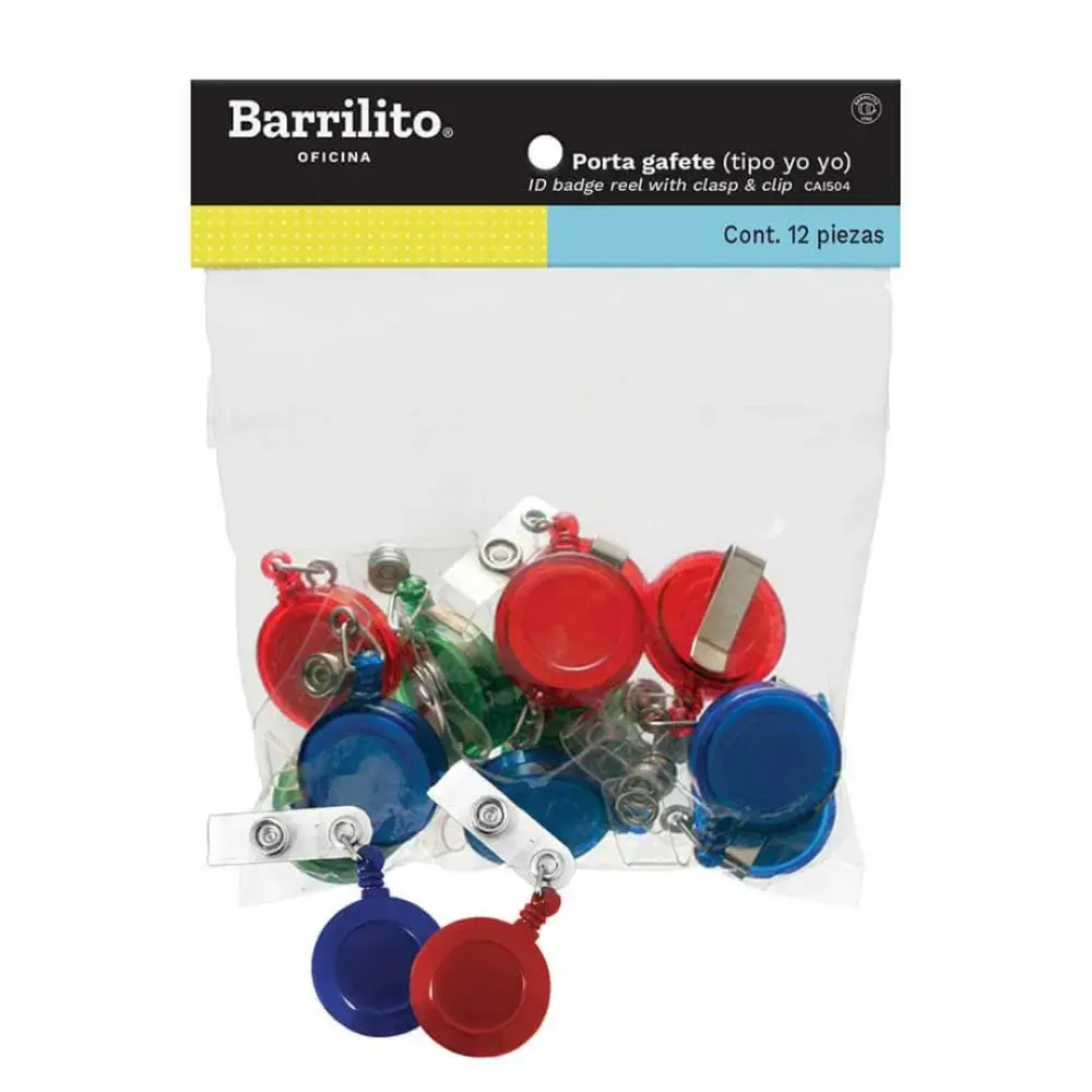 BROCHE P/GAFETE BARRILITO TIPO YOYO CAI504 C/12 COLOR.
