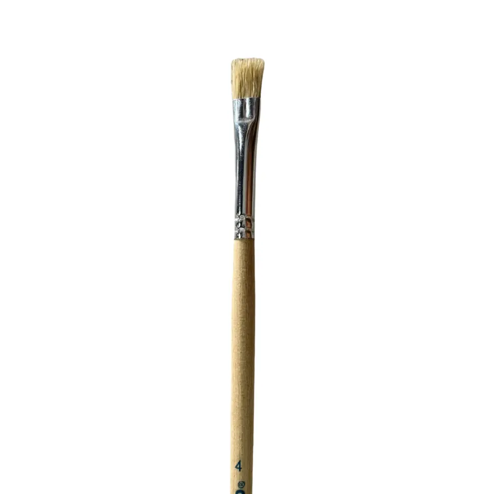 PINCEL BARRILITO PLANO CERDO NO.4   C/12