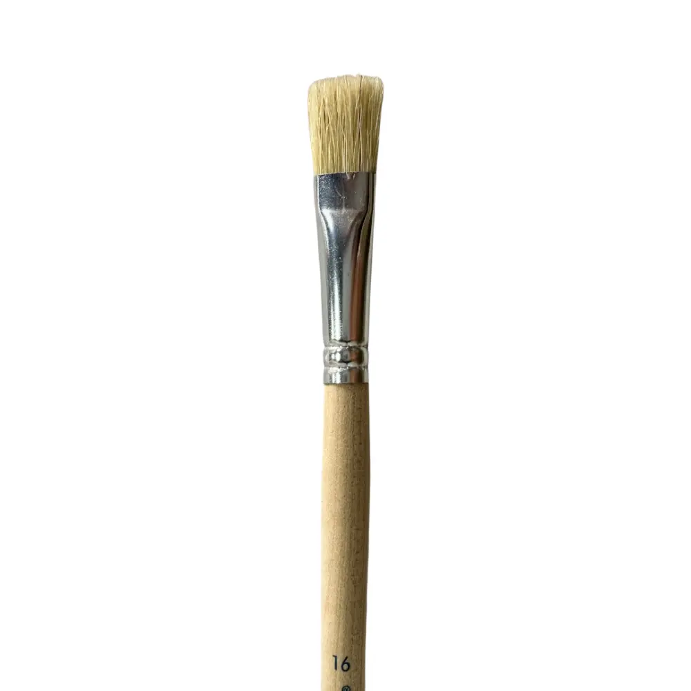 PINCEL BARRILITO PLANO CERDO NO.16  C/12