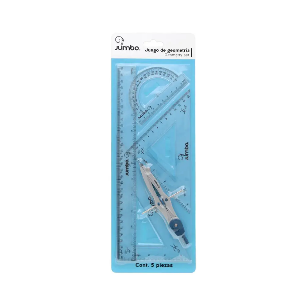 JUEGO DE GEOMETRIA JUMBO C/COMPAS PRECISION PLAST. PJG2