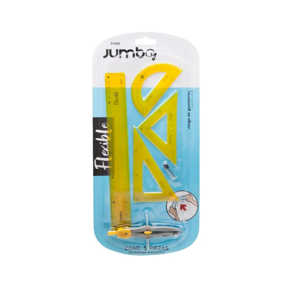 JUEGO DE GEOMETRIA JUMBO PJG6 DE COLOR FLEXIBLE