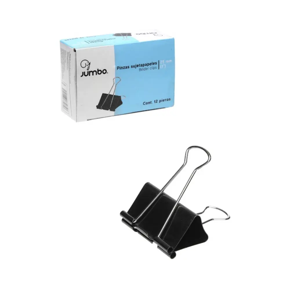 PINZA SUJETA PAPEL JUMBO PPSP5 15 MM CAJA C/12