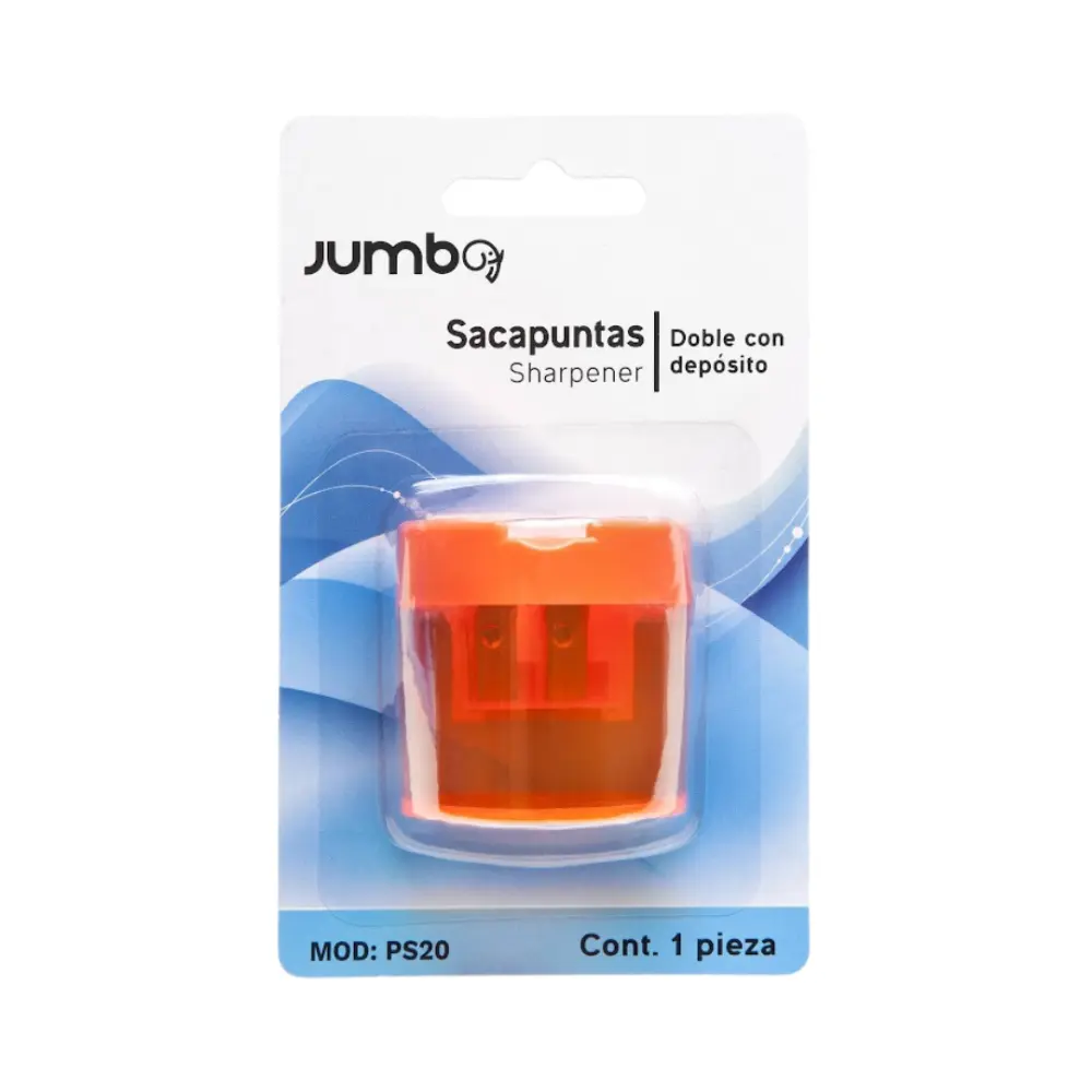 SACAPUNTAS JUMBO PS20 C/DEPOSITO DOBLE TRIANGULAR BLISTER