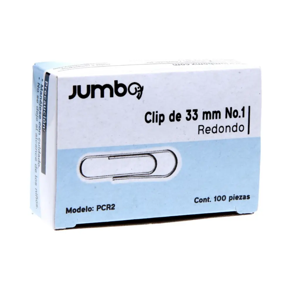 CLIP REDONDO NO. 1 JUMBO CAJA C/100 PZAS.