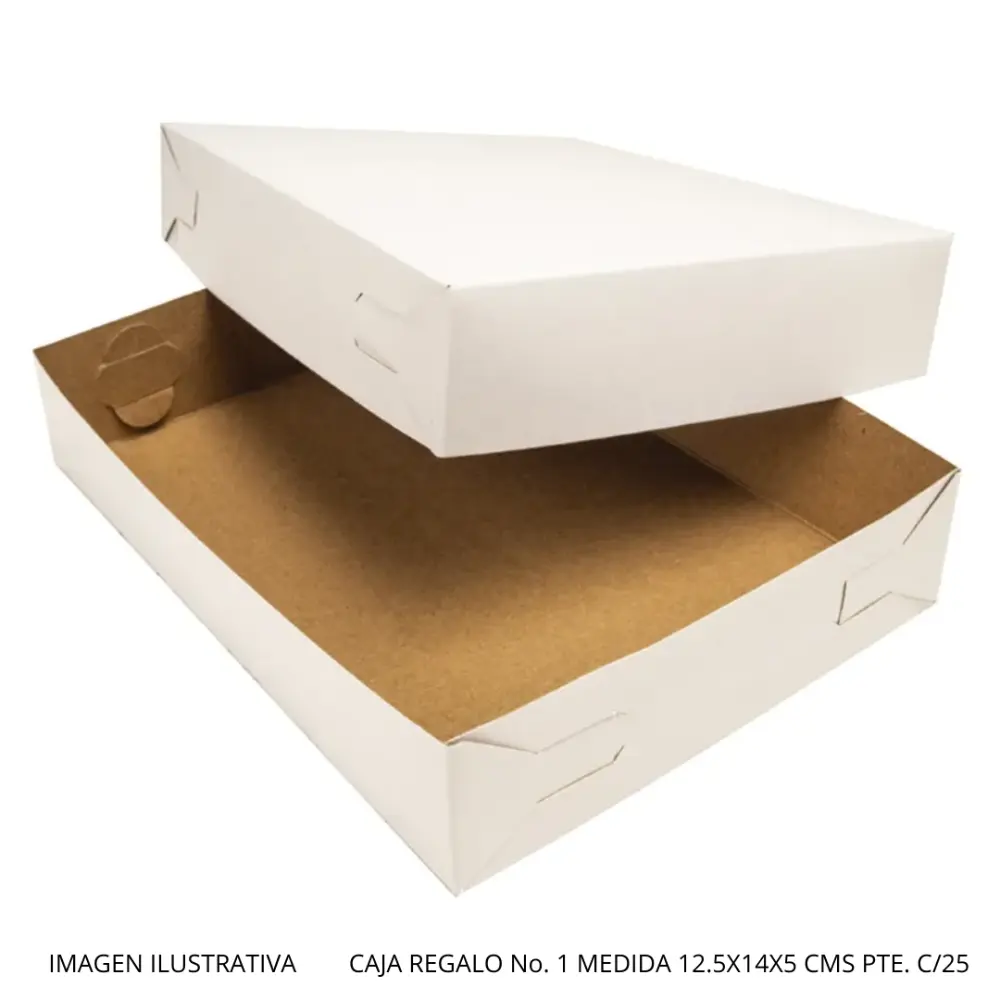 CAJA REGALO No. 1 MEDIDA 12.5X14X5 CMS PTE. C/25