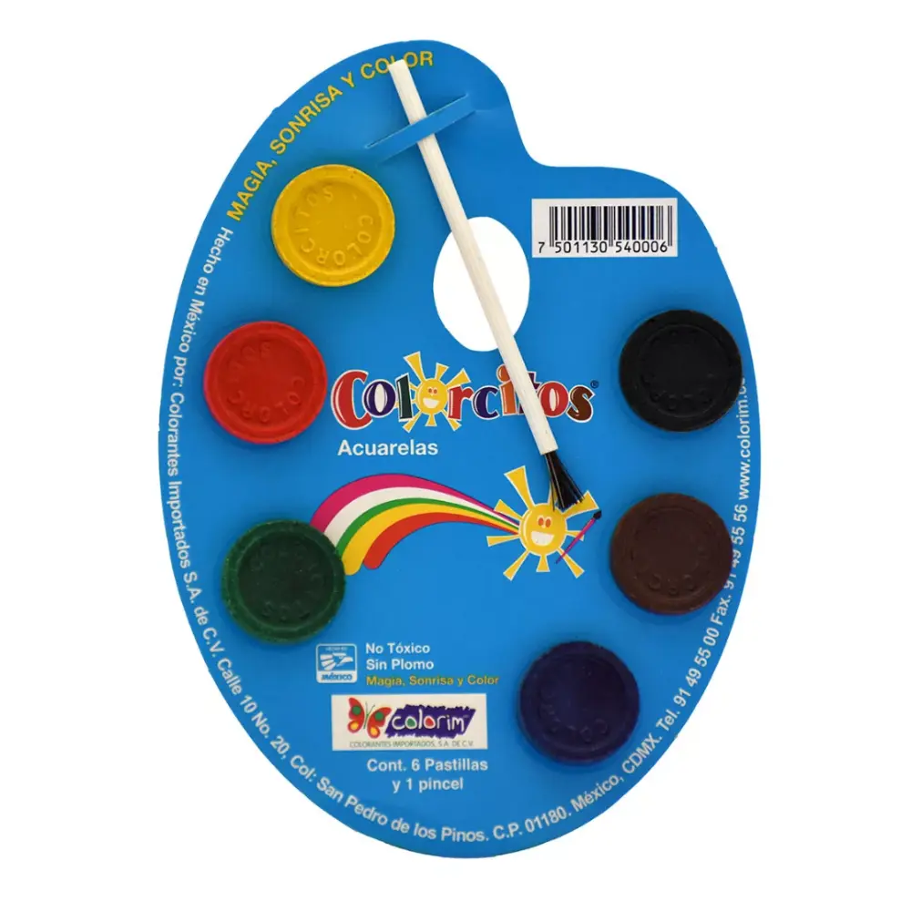 ACUARELA COLORITOS PALETA C/6 PASTILLAS