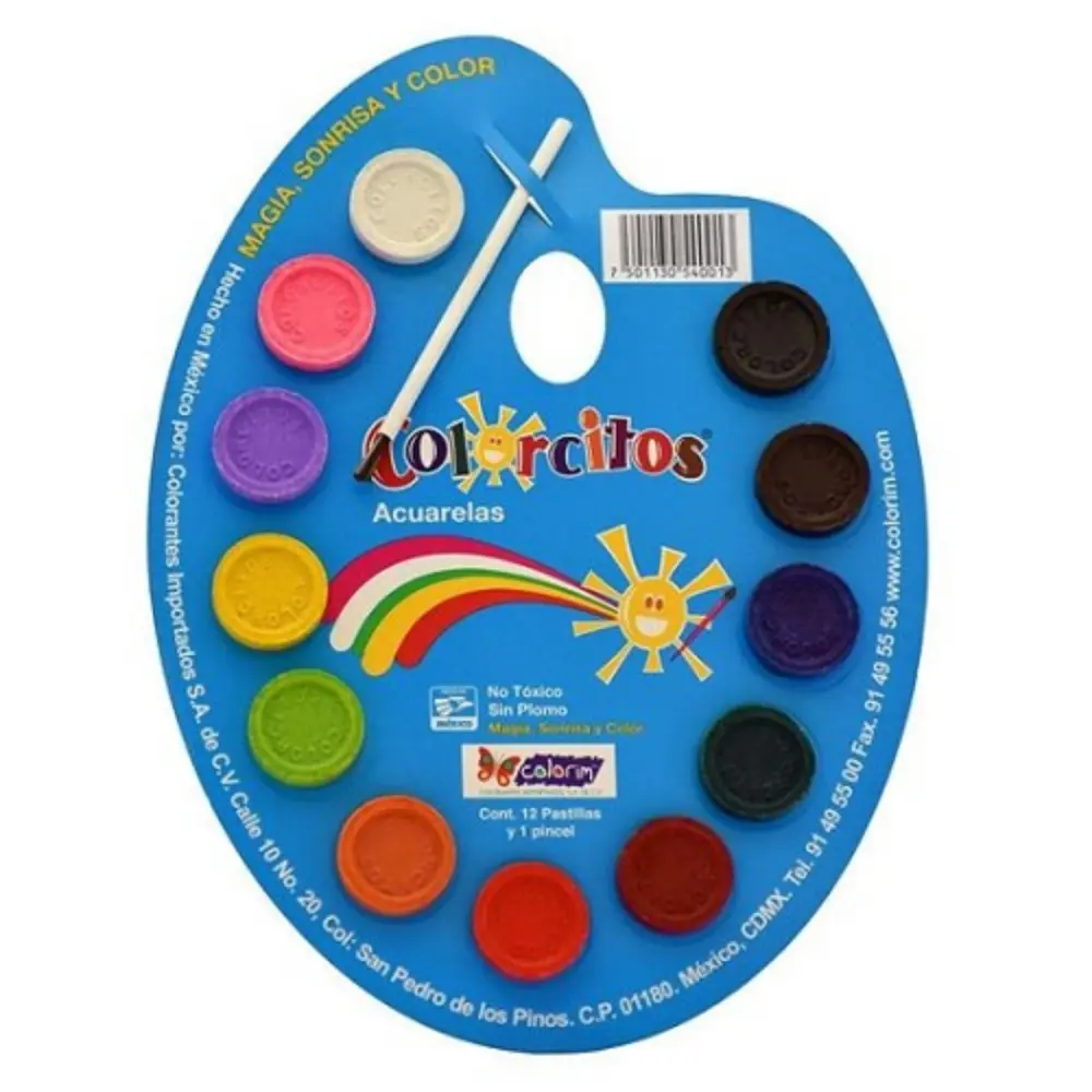 ACUARELA COLORITOS PALETA C/12 PASTILLAS