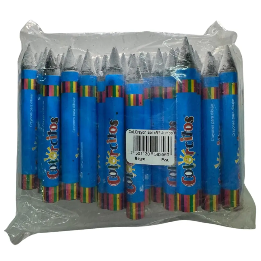 CRAYON KINDER GRUESO NEGRO 000F PTE C/72 PZAS