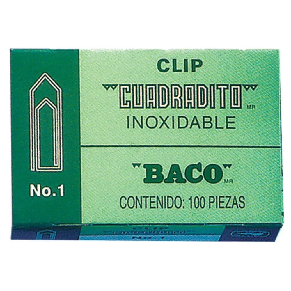 CLIP BACO CUADRADITO NO.1 C/100