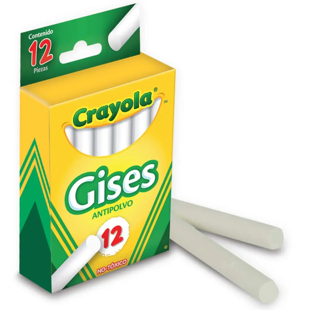 GIS CRAYOLA COMPRIMIDO BLANCO C/12 PZAS.