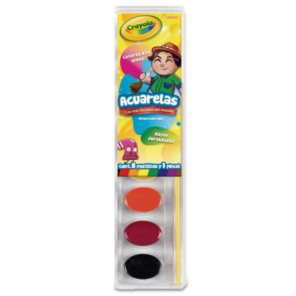 ACUARELA CRAYOLA ESTUCHE C/8 PASTILLAS