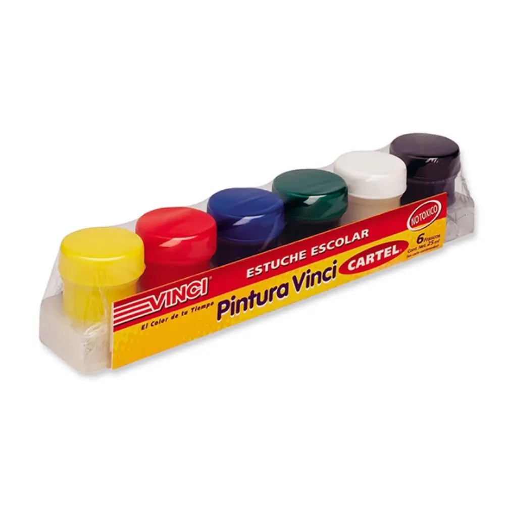PINTURA VINCI ESTUCHE ESCOLAR C/6 COLORES