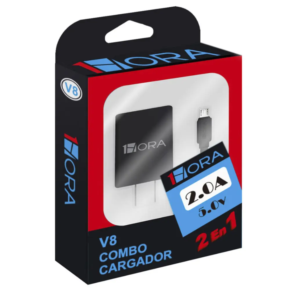 COMBO DE CARGA V8 MICRO USB 1 HORA