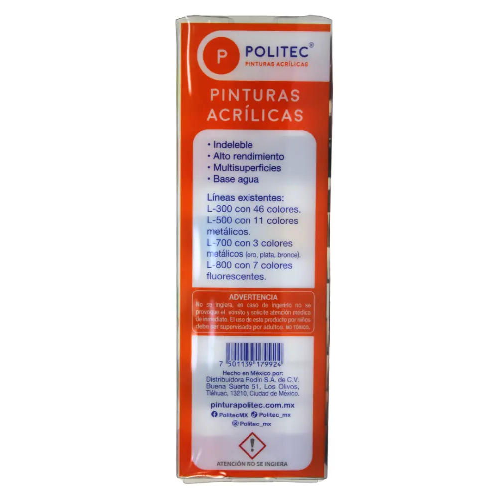 PINTURA POLITEC ACRILICA 10 ML. ESTUCHE C/12 COLORES - Image 2