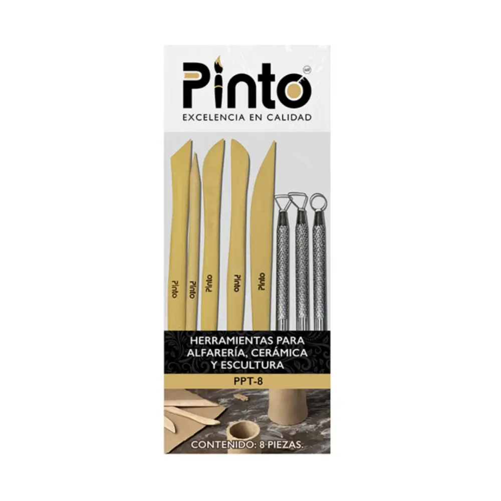 PPT08 SET PINTO C/8 PIEZAS P/ESCULTURA-CERAMICA-ALFARERIA 300078