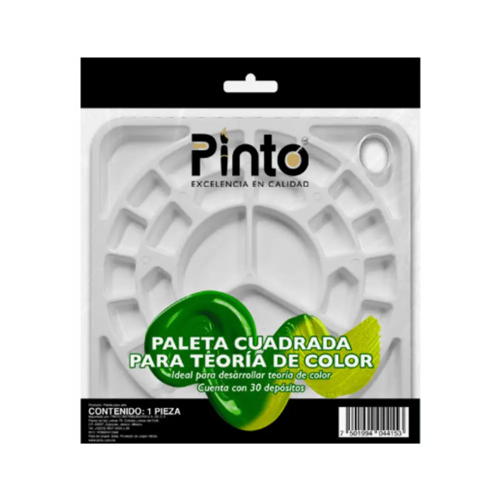 PALETA CUADRADA TEORIA DE COLOR C/30 CAVIDADES PINTO 300088