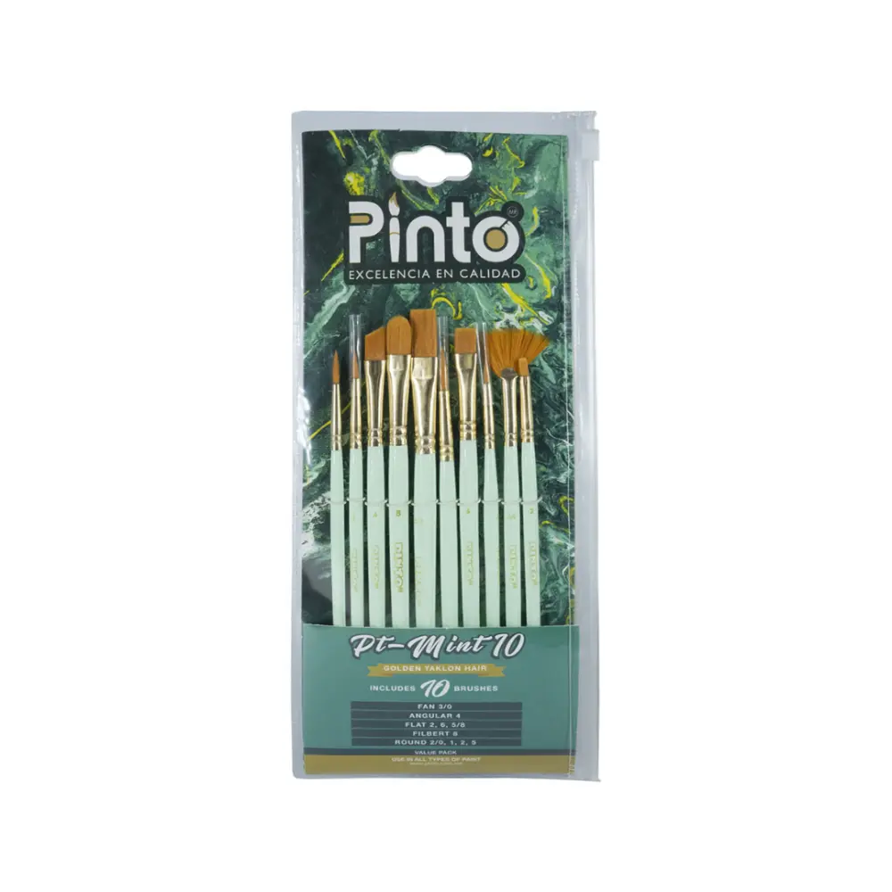 PT-MINT-10 SET DE PINCEL PINTO TAKLON DORADO 300116
