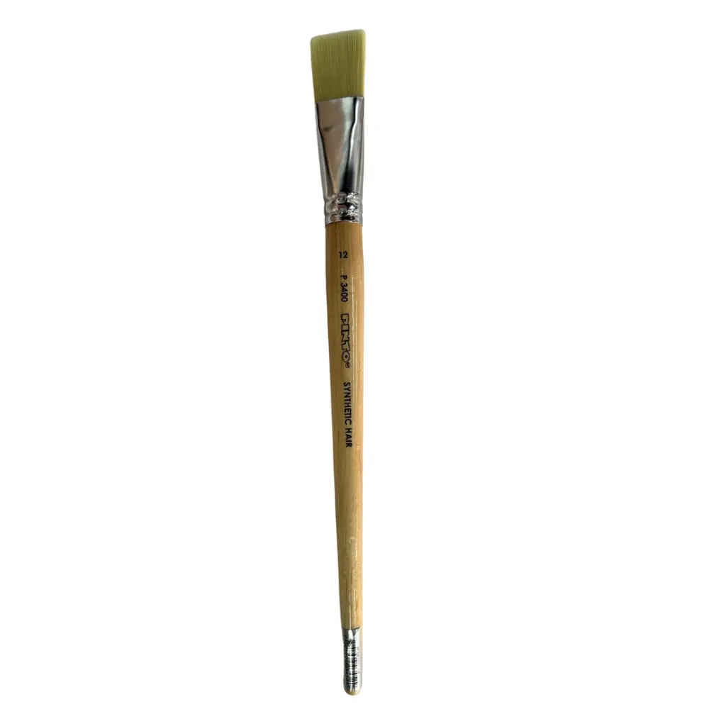 P3400-12  PINCEL PINTO PLANO PELO MARFIL SINTETICO 300180
