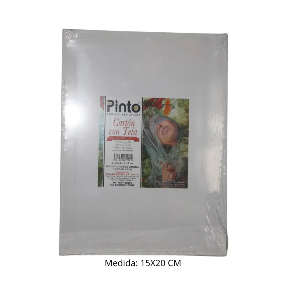 CARTON CON TELA BLANCO PINTO (15X20)cm 300658