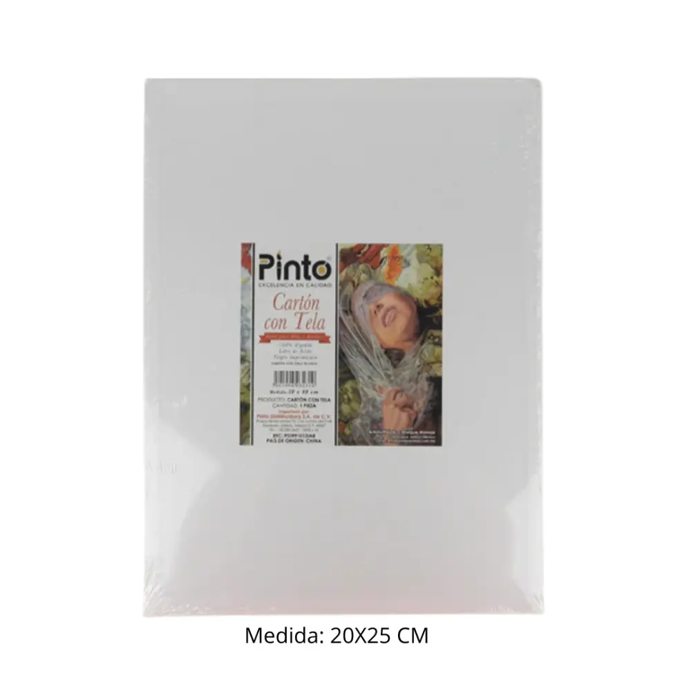 CARTON  CON TELA BLANCO PINTO (20X25)cm 300660
