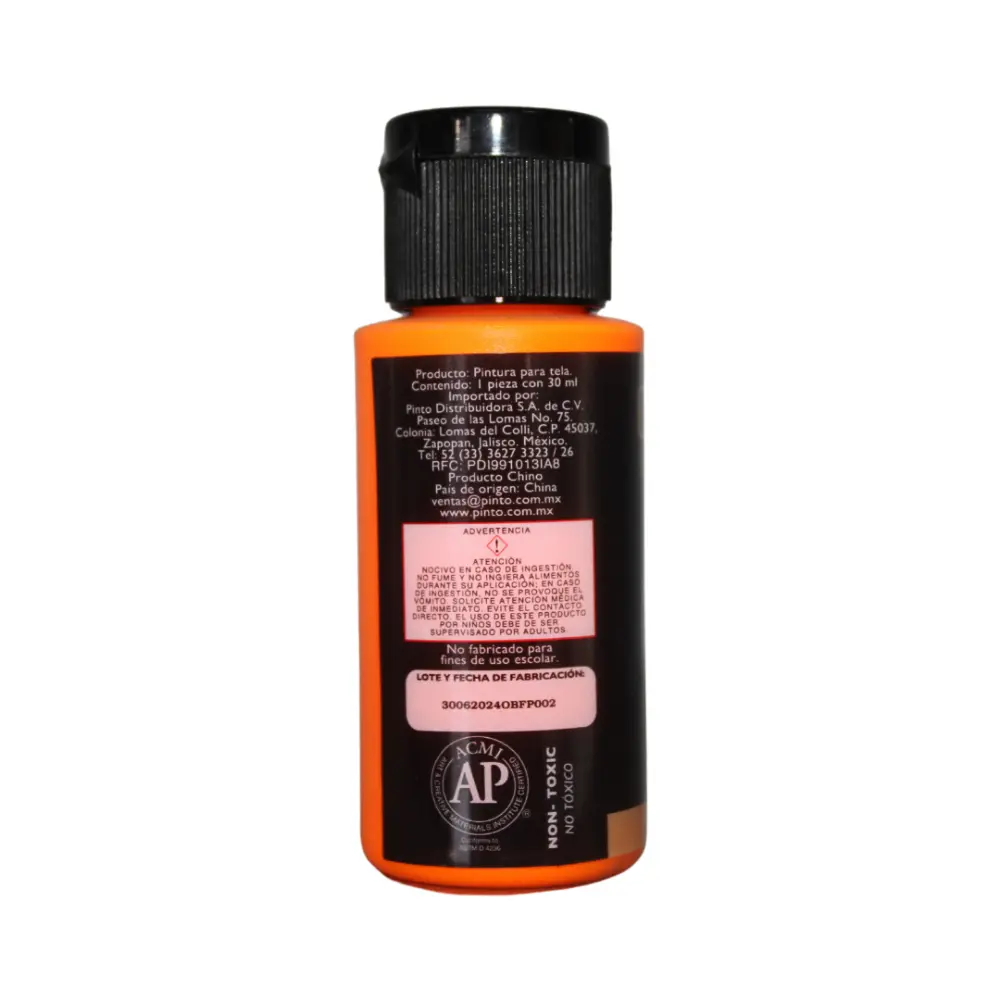 981 NARANJA NEON 30ml PINTURA TEXTIL OBERTONE 301118 - Image 3