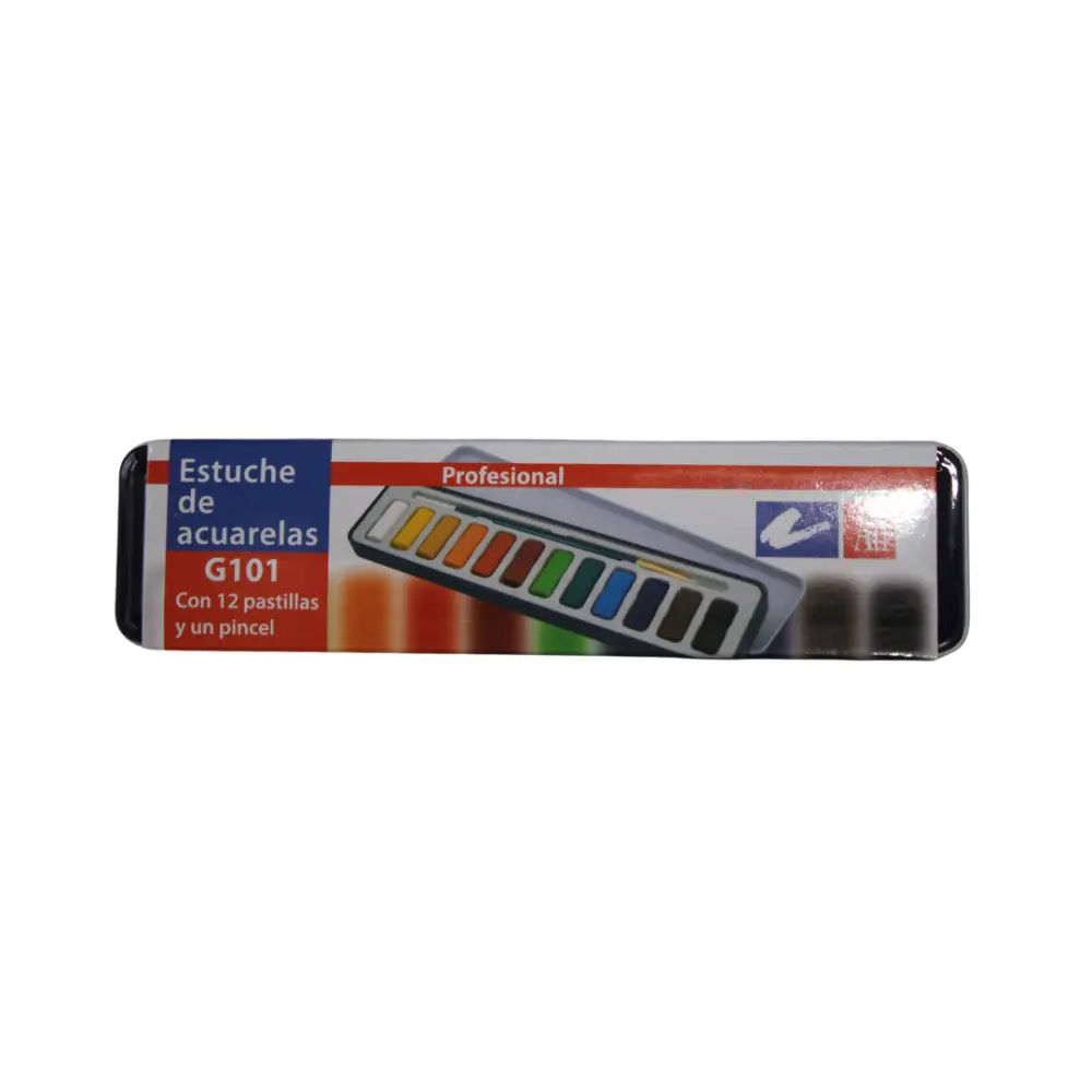 Estuche Acuarela C/12 Pastillas y pinc G101 301428