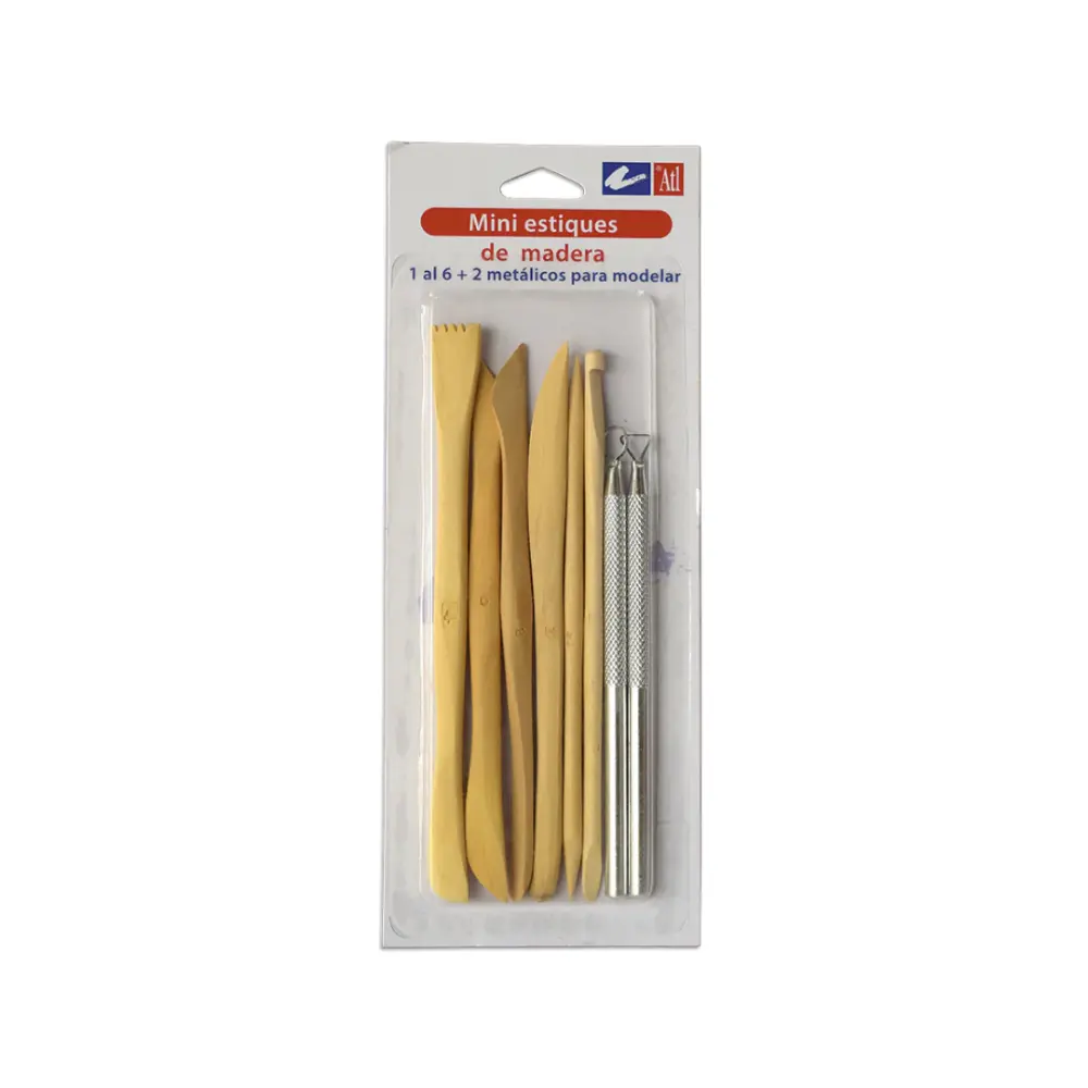 Mini Estiques Madera C/6  2 Met P/Modelar 301544