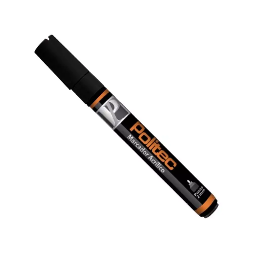 Marcador acrilico Politec 2 mm Negro Intenso 302 301580