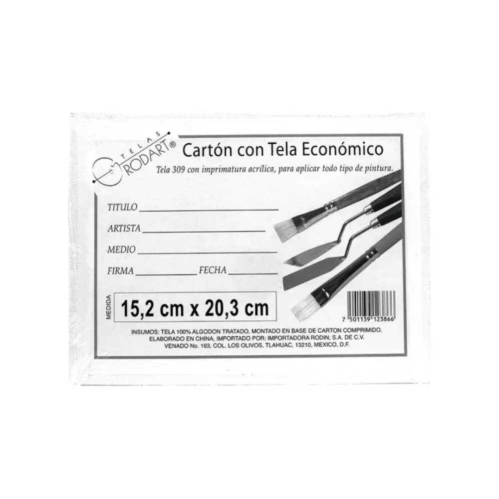 CARTON C/ TELA ECONOMICO RECTANGULAR RODIN 15 X 20cm 301692