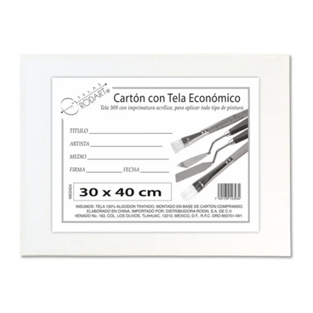 CARTON C/ TELA ECONOMICO RECTANGULAR RODIN 30 X 40cm 301700