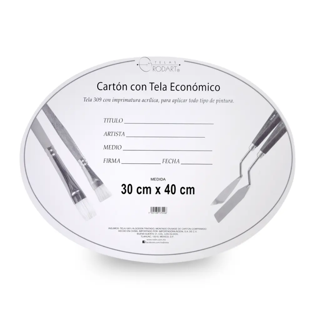 CARTON C/TELA OVAL 30X40 CMS 301708