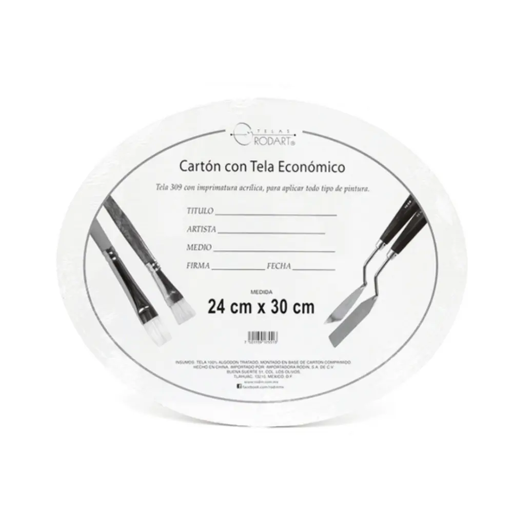 CARTON C/TELA OVAL 24X30 CMS 301710