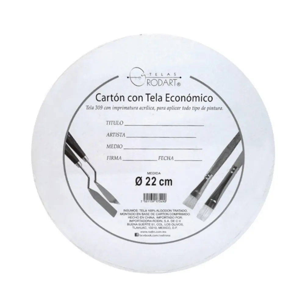 CARTON C/TELA REDONDO 22 CMS 301714