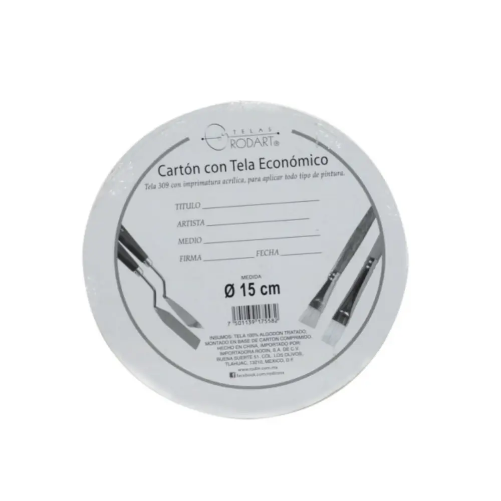 CARTON C/TELA REDONDO 15 CMS 301716