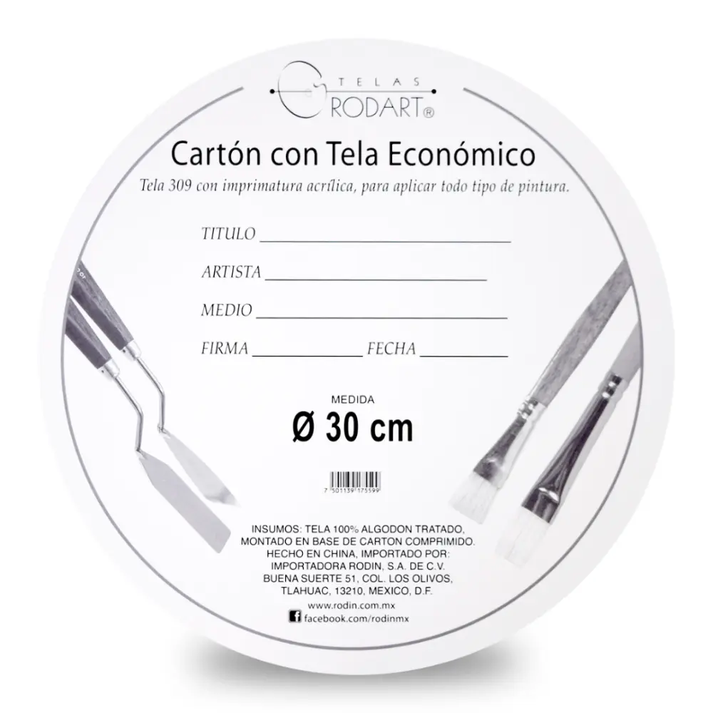 CARTON C/TELA REDONDO 30 CMS 301718